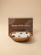Home With Mom dough bowl candle gift with cinnamon and star anise decor in gift box