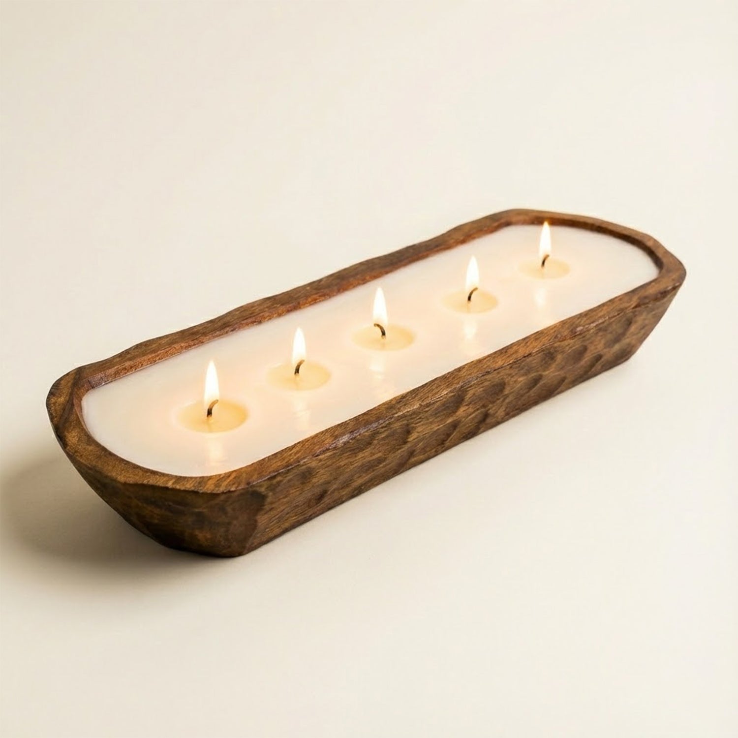Handcrafted Wooden Dough Bowl Candle ( 12 inch ) Main image