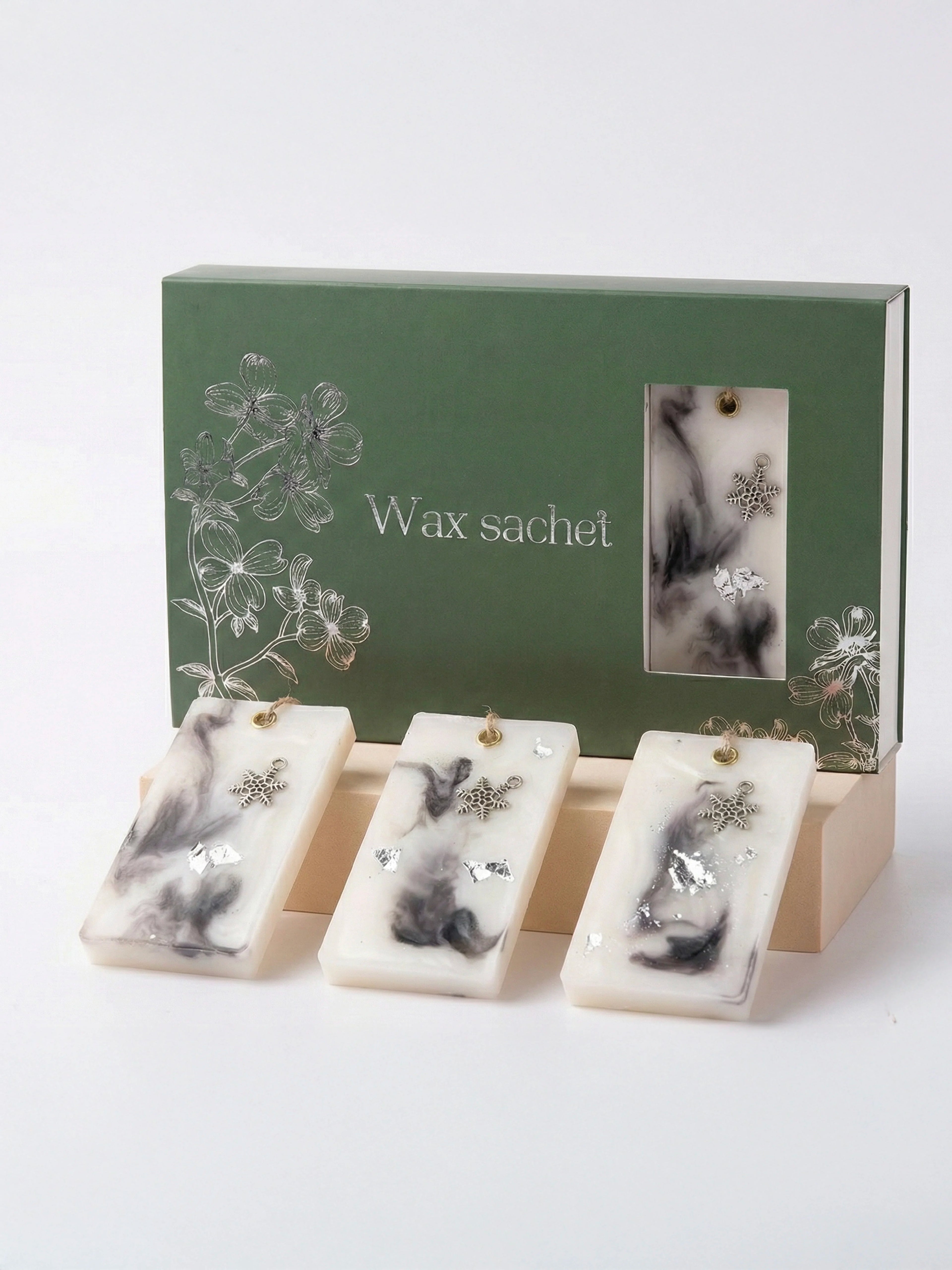 Burning Wood & Charcoal Wax Sachet