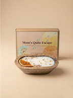 Mom’s Quiet Escape dough bowl candle gift with dried orange decor and Mother’s Day gift box