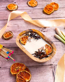 Orange & Star Anise Wooden Bowl Candle