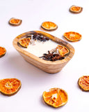 Orange & Star Anise Wooden Bowl Candle