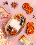 Orange & Star Anise Wooden Bowl Candle