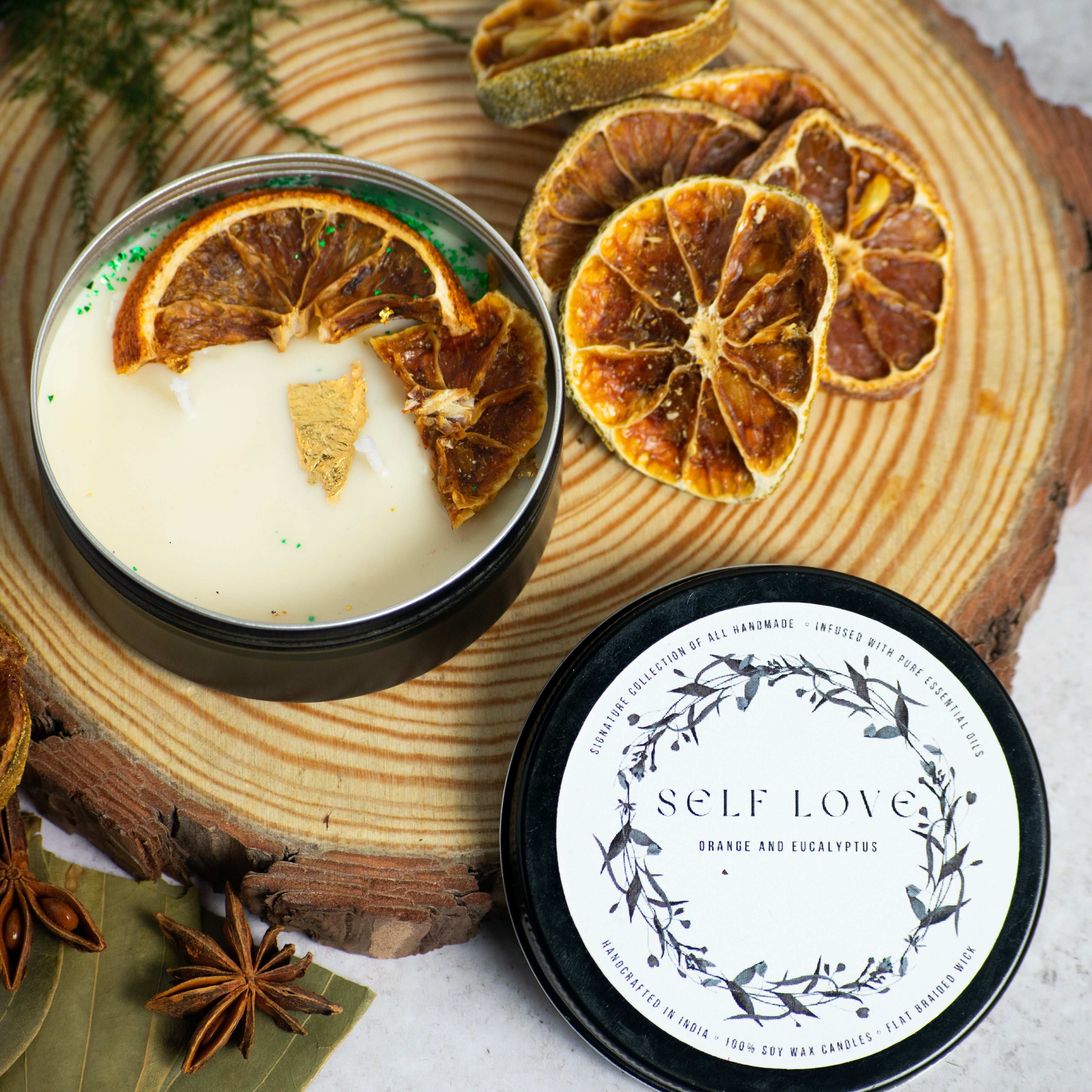 Self Love : Handcrafted Soy Wax Orange Candle Main image