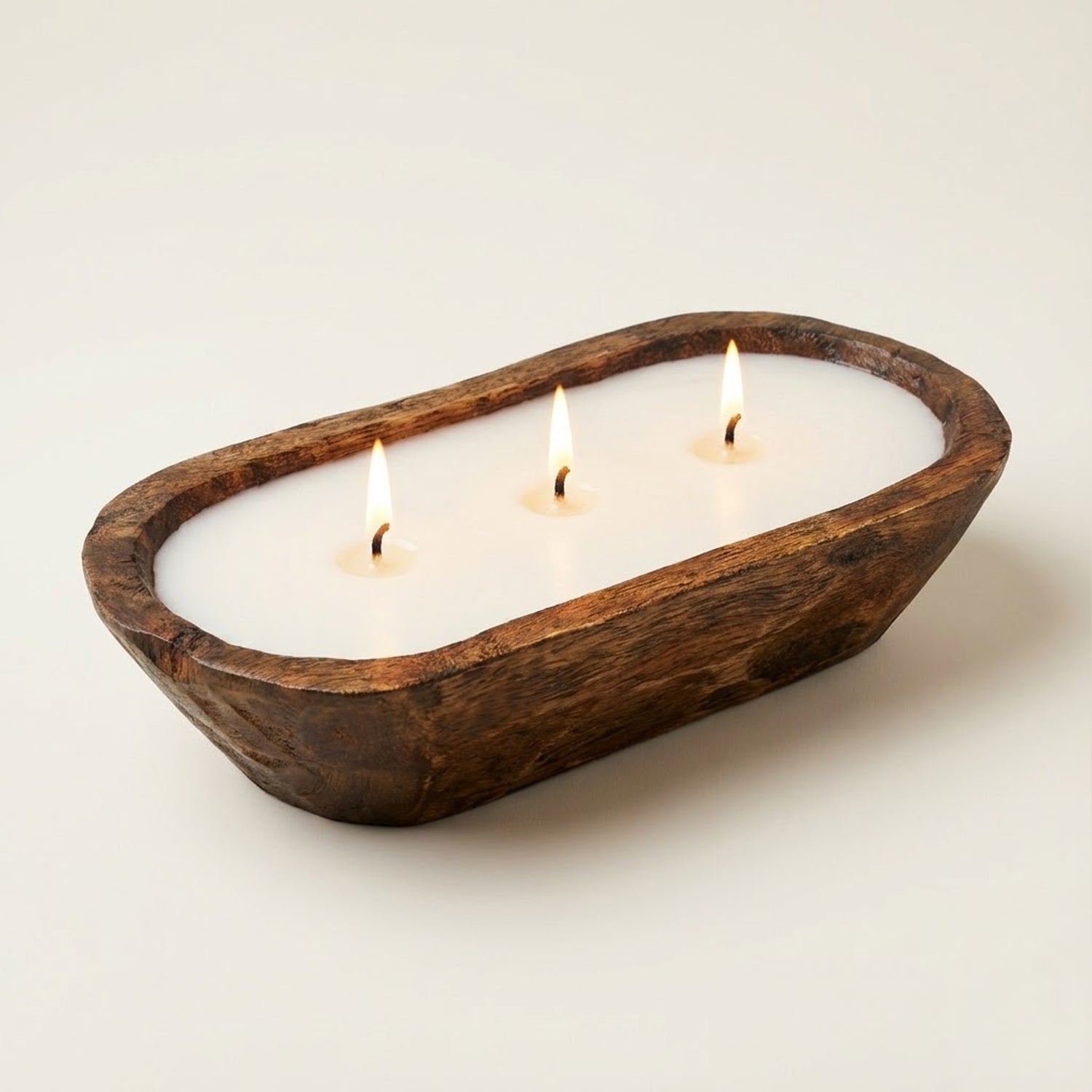 Handcrafted Wooden Dough 8" Bowl Candle Secondary image