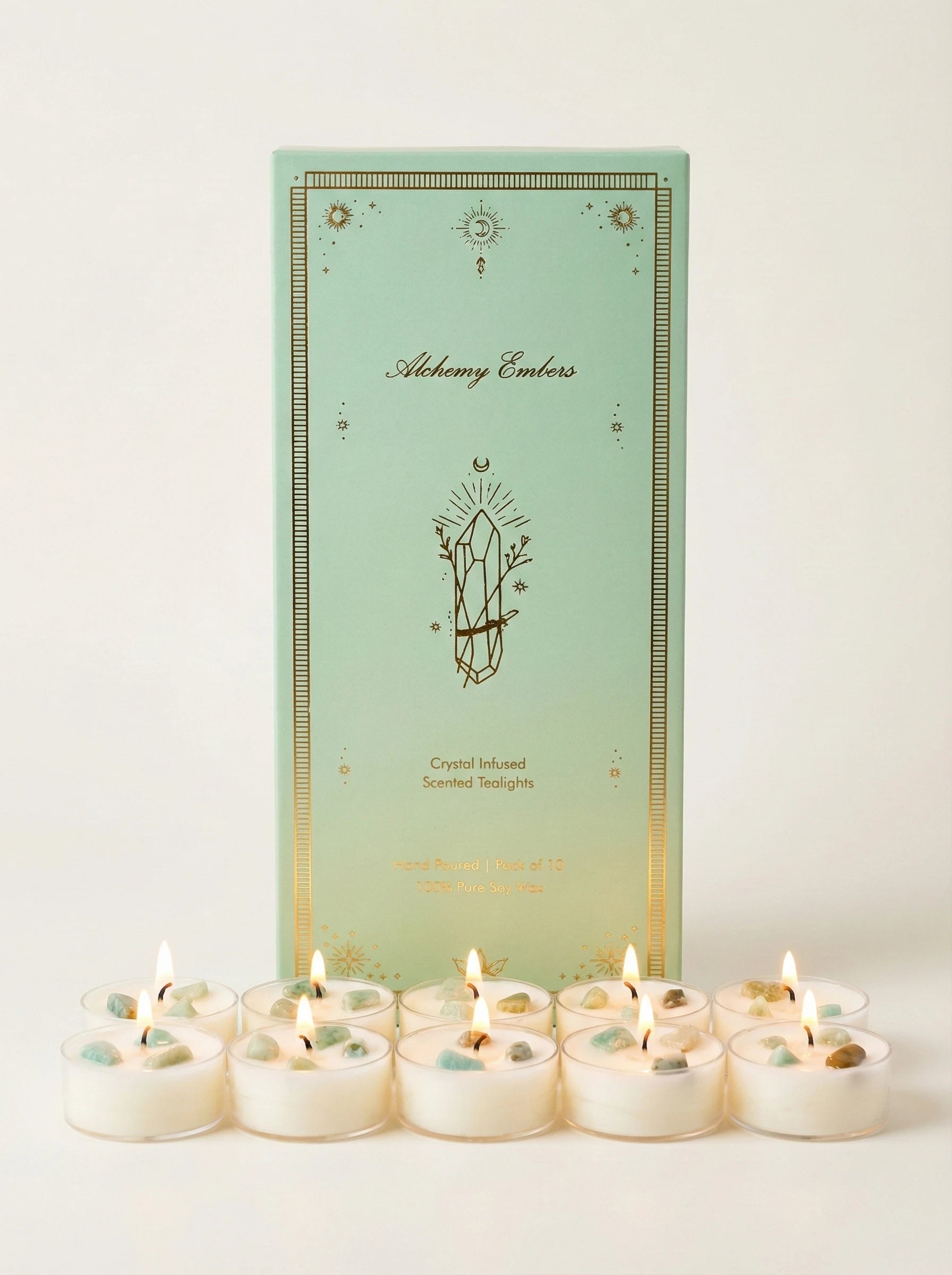 Amazonite Crystal Tealight Candle Set Main image
