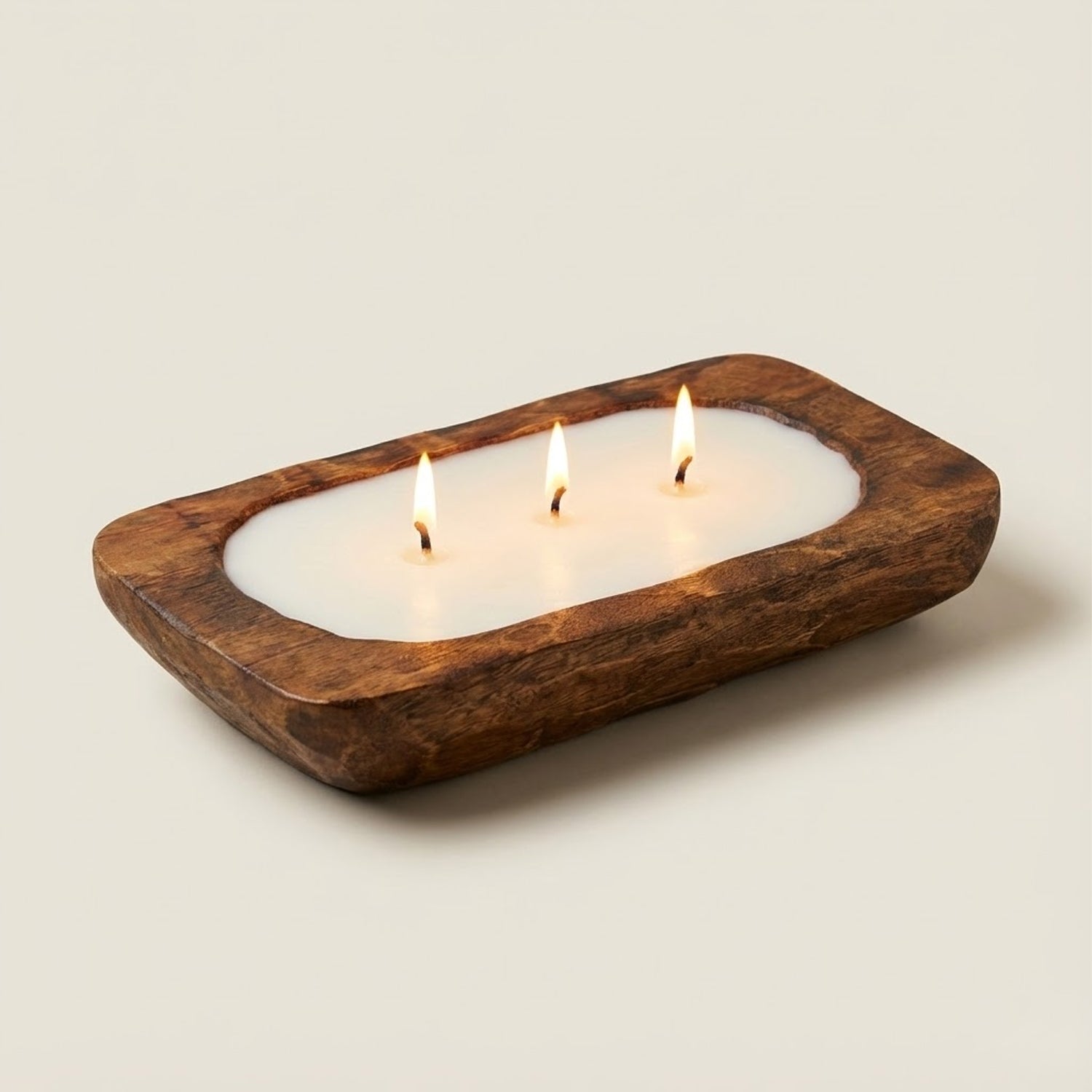 Handcrafted Wooden Dough Bowl Candle Secondary image